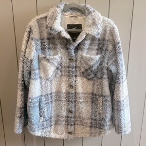 Hollister faux Sherpa Shacket jacket size small